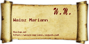 Waisz Mariann névjegykártya